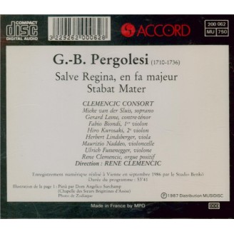 PERGOLESE - Clemencic - Stabat Mater